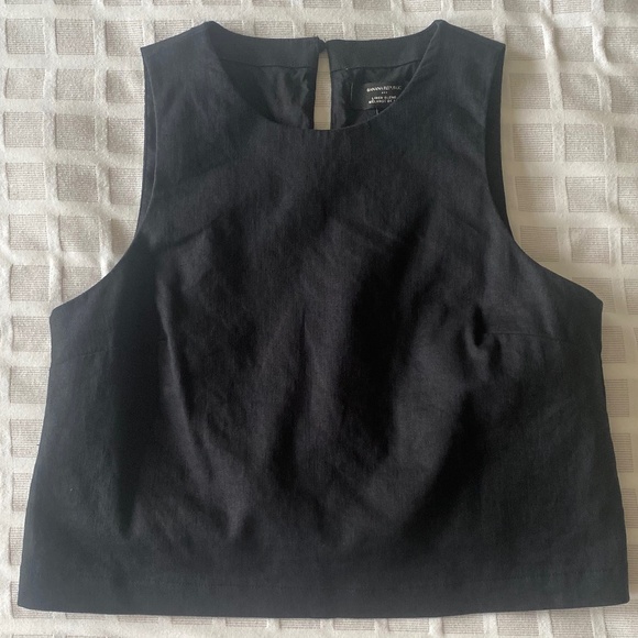 Banana Republic Linen Tank & Skirt set Black NEW - Picture 2 of 15